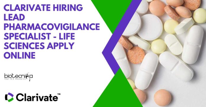 Clarivate Hiring Lead Pharmacovigilance