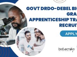 DRDO-DEBEL Biotech Graduate Apprenticeship Trainees