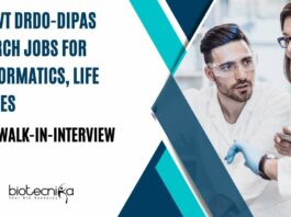 DRDO-DIPAS Research Jobs For Bioinformatics
