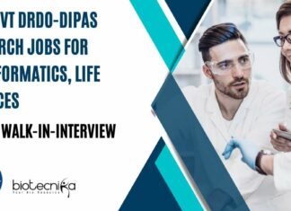 DRDO-DIPAS Research Jobs For Bioinformatics