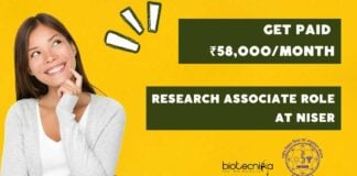 NISER Biological Sciences Associate Job