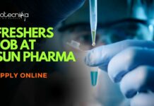 Freshers Job at Sun Pharma