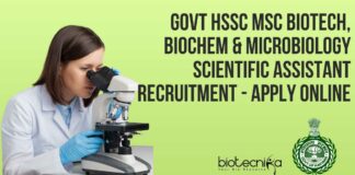 Govt HSSC Scientific Assistant Recruitment