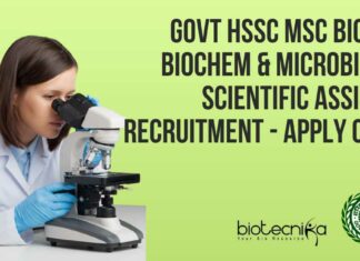 Govt HSSC Scientific Assistant Recruitment