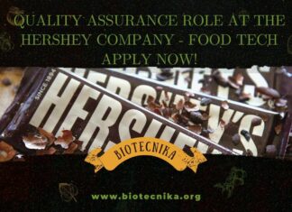 Quality Assurance Role at The Hershey Company – Food Tech Apply Now! Quality Assurance Role