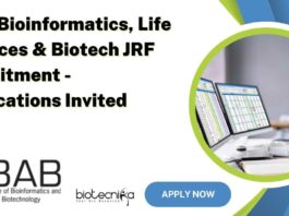 IBAB Life Sciences JRF Recruitment