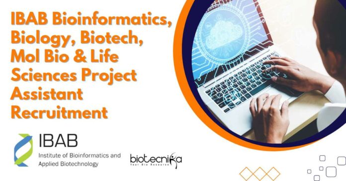 IBAB Bioinformatics Project Assistant Recruitment