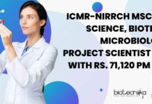 ICMR-NIRRCH Project Scientist Vacancies