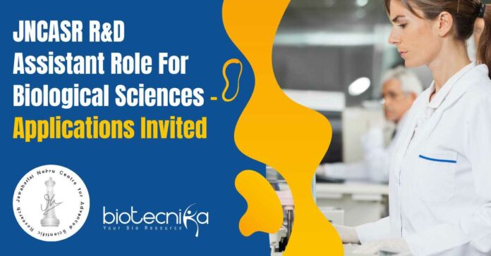 JNCASR R&D Assistant Role