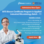 BITS Biocon Certificate Program in Applied Industrial Microbiology New