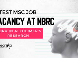 National Brain Research Center Hiring Msc Life Science
