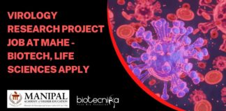 Virology Research Project Job at MAHE