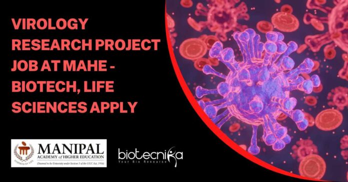 Virology Research Project Job at MAHE