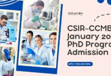 CCMB 2025 PhD Admissions January Session