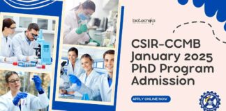 CCMB 2025 PhD Admissions January Session