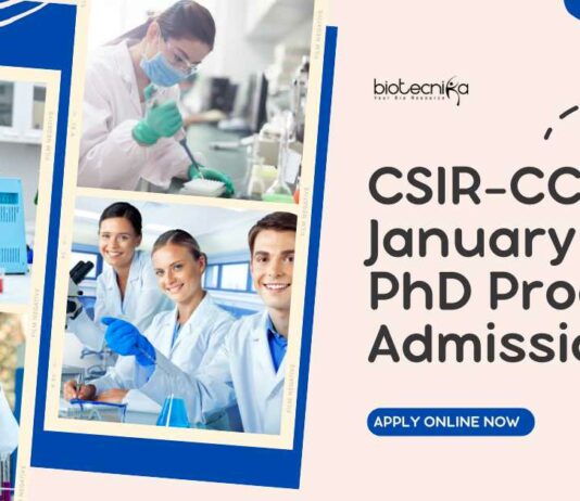 CCMB 2025 PhD Admissions January Session