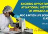 Exciting Opportunity at National Institute of Immunology: MSc & MTech Life Sciences Eligible MSc Project Jobs at NII Delhi