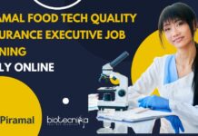 Piramal Food Tech QA Executive