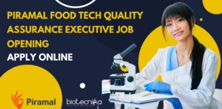 Piramal Food Tech QA Executive