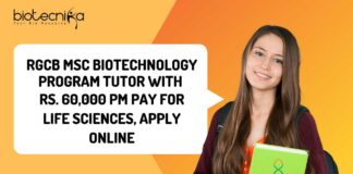RGCB MSc Biotechnology Program Tutor