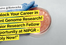 NIPGR Molecular Biology JRF Job - Life Sciences, Biotech & Biochem Apply