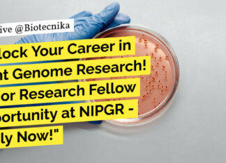 NIPGR Molecular Biology JRF Job - Life Sciences, Biotech & Biochem Apply
