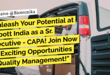 Abbott India Executive Job Opening