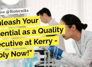 Quality Executive at Kerry – Food Tech & Microbiology Apply Now! Quality Executive at Kerry
