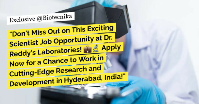 Cell Culture Scientist at Dr. Reddy's