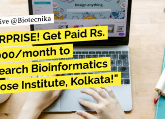 SURPRISE! Get Paid Rs. 56,000/month to Research Bioinformatics at Bose Institute, Kolkata! research-bioinformatics-at-bose-institute-kolkata-apply-now