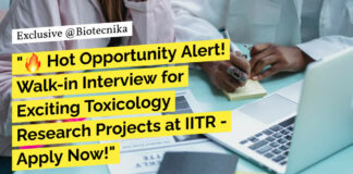 CSIR-IITR Project Staff Positions