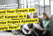 IIT Kanpur Project Vacancies For Biological Sciences, Biology - Apply Now