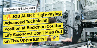 MSc Biochemistry Vacancies at Beckman
