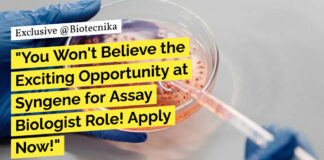Syngene Vacancies Life Science