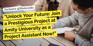 Project Assistant Vacancy at Amity