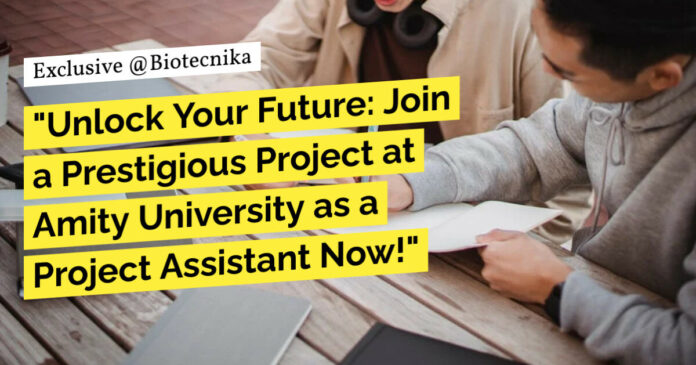 Project Assistant Vacancy at Amity