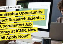 ICMR Non-Med Project Scientist Job For Life Sciences With Rs. 56,000 pm Pay – Apply Now ICMR Non-Med Project Scientist Job For Life Sciences With Rs. 56,000 pm Pay - Apply Now