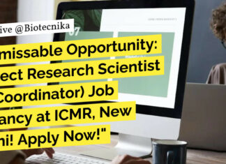 ICMR Non-Med Project Scientist Job For Life Sciences With Rs. 56,000 pm Pay – Apply Now ICMR Non-Med Project Scientist Job For Life Sciences With Rs. 56,000 pm Pay - Apply Now
