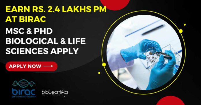 BIRAC Biotech Officer Opportunity