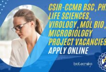 CCMB Project Vacancies 2024