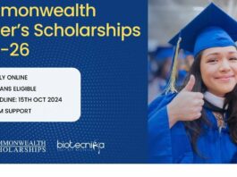 Commonwealth Master’s Scholarships 2025-26