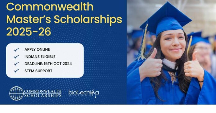 Commonwealth Master’s Scholarships 2025-26
