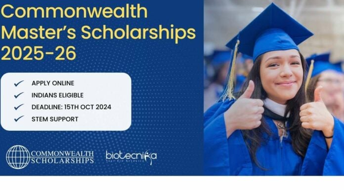 Commonwealth Master’s Scholarships 2025-26