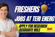 Freshers Jobs at TERI Energy