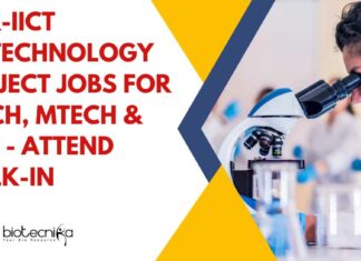CSIR-IICT Biotechnology Project Jobs
