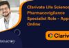 Clarivate Life Science Pharmacovigilance Specialist Role – Apply Online Clarivate Life Science Pharmacovigilance