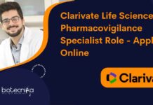 Clarivate Life Science Pharmacovigilance Specialist Role – Apply Online Clarivate Life Science Pharmacovigilance