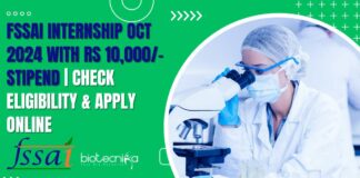 FSSAI Internship Oct 2024