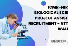 NIRRCH Biological Science Project Assistant