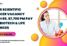 NCBS Scientific Officer Vacancy